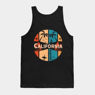 Funny T shirt California surfing specially for summer time, dad, brother, son, men Tank Top